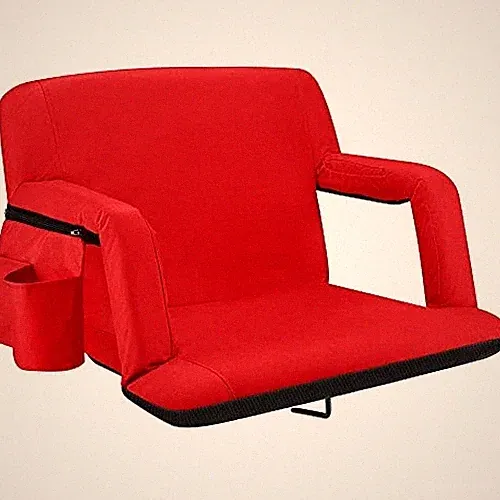 Alpcour 25" Extra Wide Folding Stadium Seat Reclining Chair Red