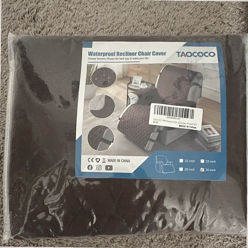 TAOCOCO Waterproof Quilted Brown Slipcover for Recliner Chair, Living Room